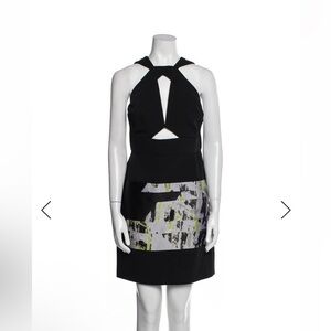 Elegant Black and White Halter Dress